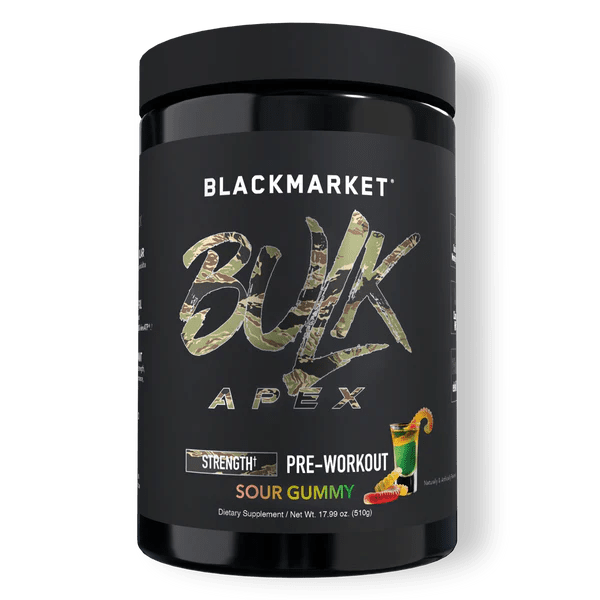 BlackMarket Labs BULK APEX Strength Pre-Workout | 400mg Caffeine | Creatine + HMB | 20 Servings - Mann Nutrition
