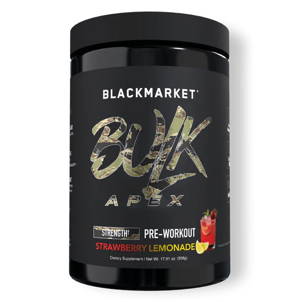 BlackMarket Labs BULK APEX Strength Pre-Workout | 400mg Caffeine | Creatine + HMB | 20 Servings - Mann Nutrition
