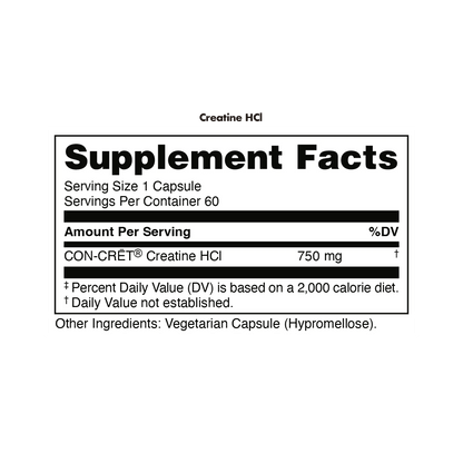 Bucked Up Creatine HCl - CON - CRĒT® Creatine HCl 60 Caps - Mann Nutrition
