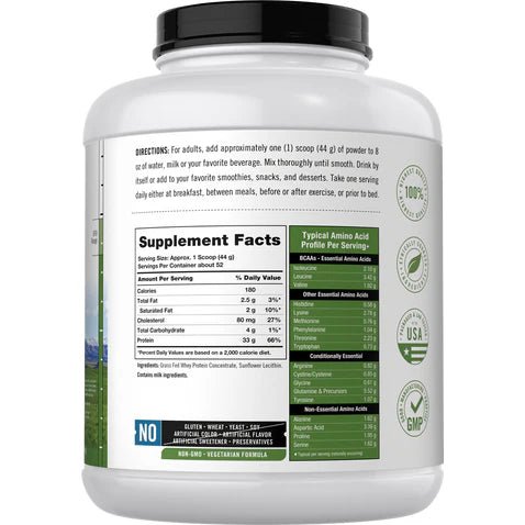 Carlyle Grass-Fed Whey Protein Powder | 33g Protein Per Ser | Unflavored 5 lbs - Mann Nutrition