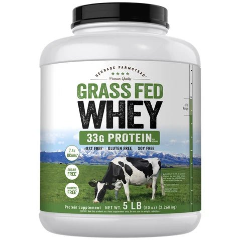 Carlyle Grass-Fed Whey Protein Powder | 33g Protein Per Ser | Unflavored 5 lbs - Mann Nutrition