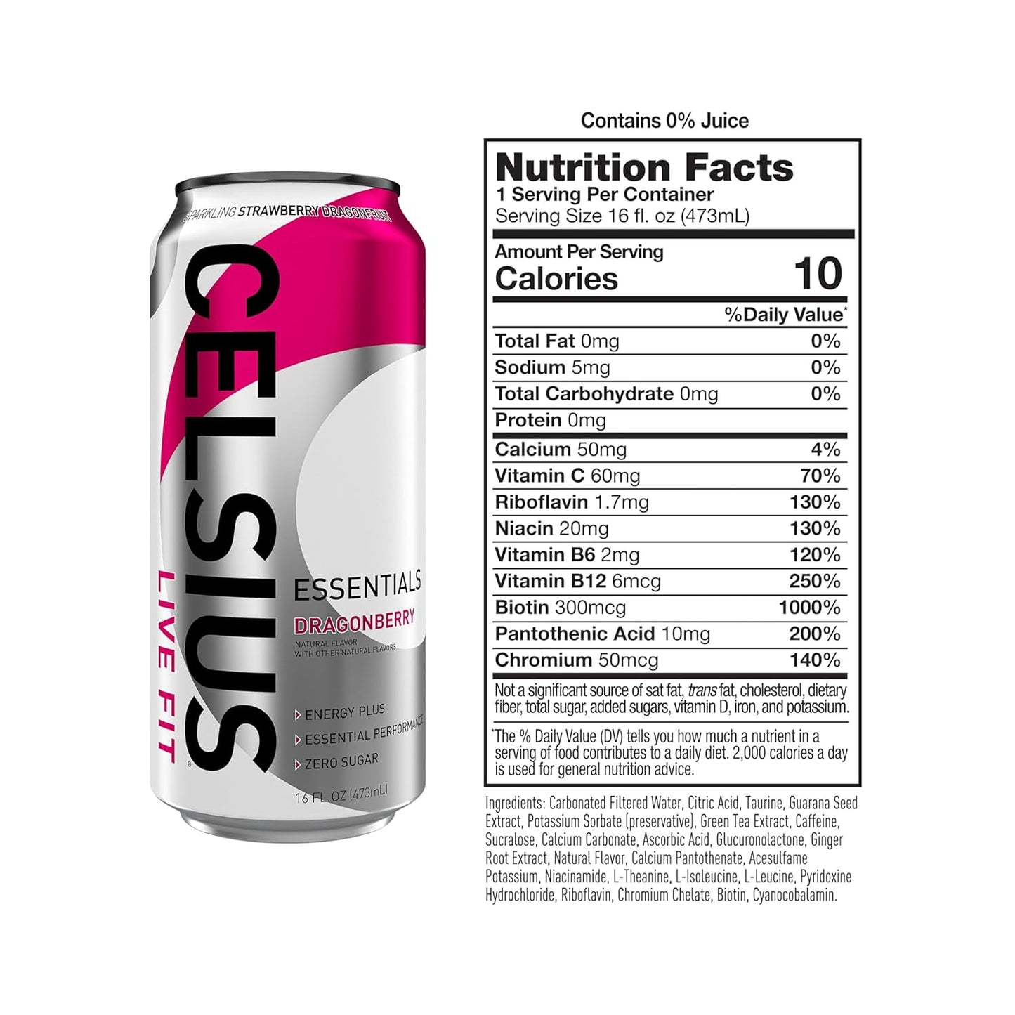 Celsius Essentials Energy Drinks 270mg Caffeine - Mann Nutrition