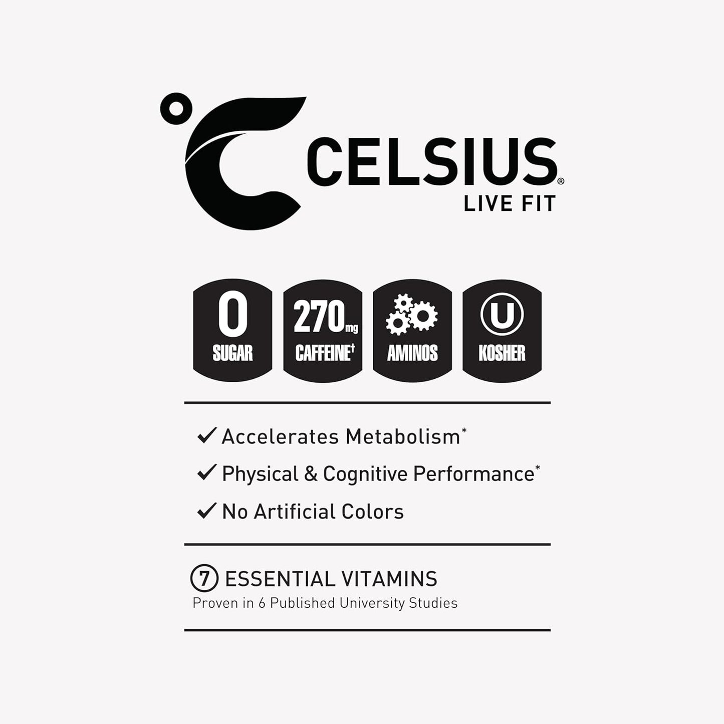 Celsius Essentials Energy Drinks 270mg Caffeine - Mann Nutrition