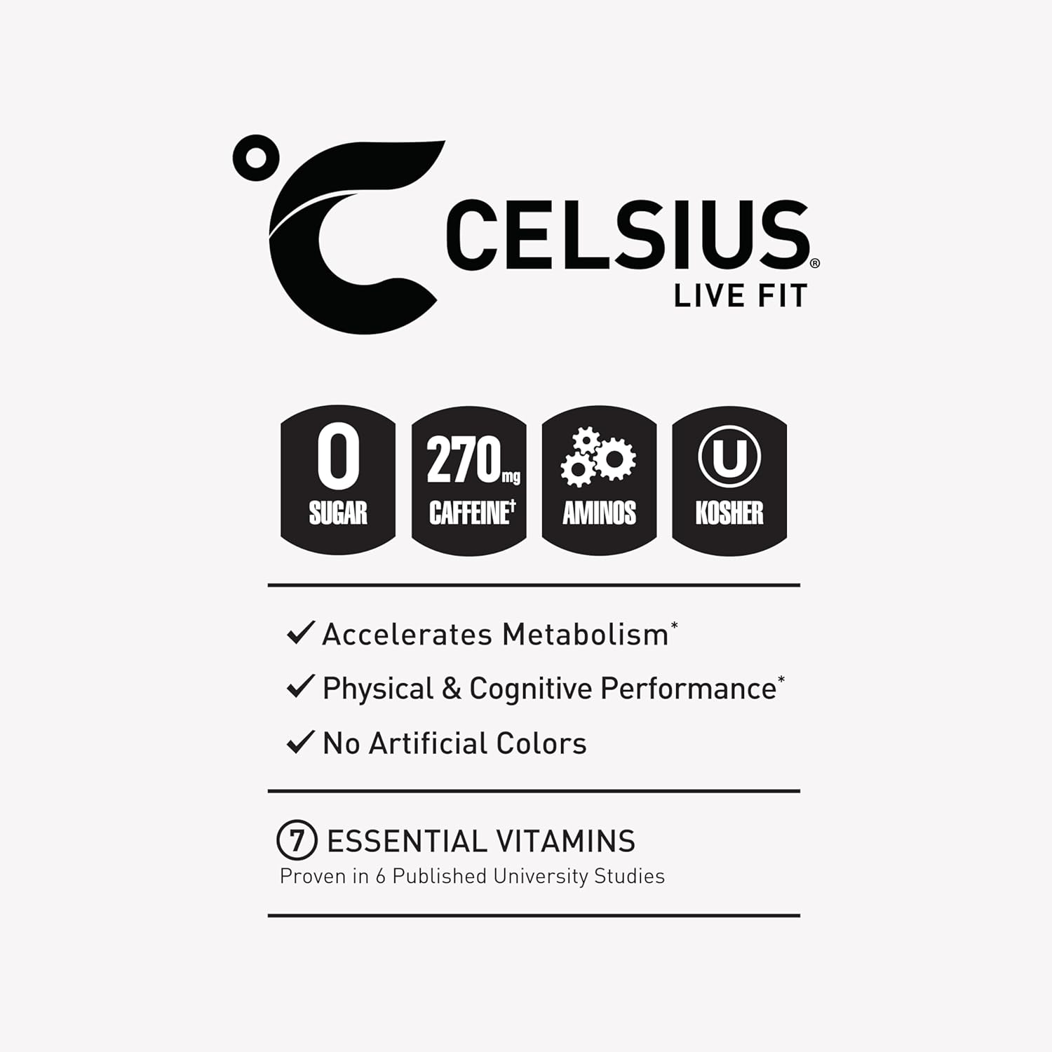 Celsius Essentials Energy Drinks 270mg Caffeine - Mann Nutrition