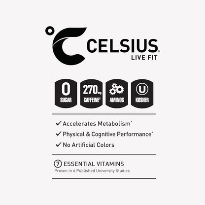 Celsius Essentials Energy Drinks 270mg Caffeine - Mann Nutrition