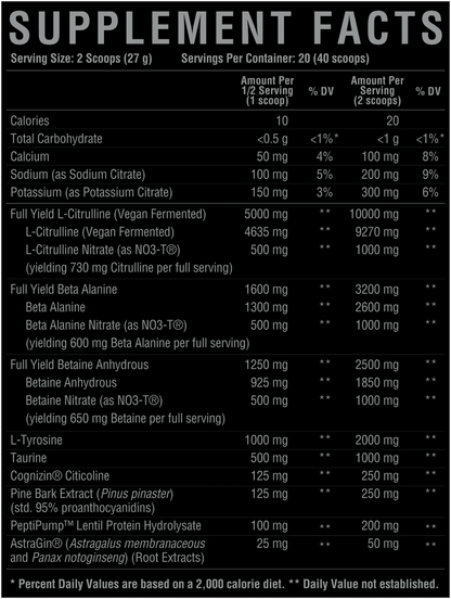 Core Nutritionals PUMP BLACK Non-Stim Pre-Workout - Mann Nutrition