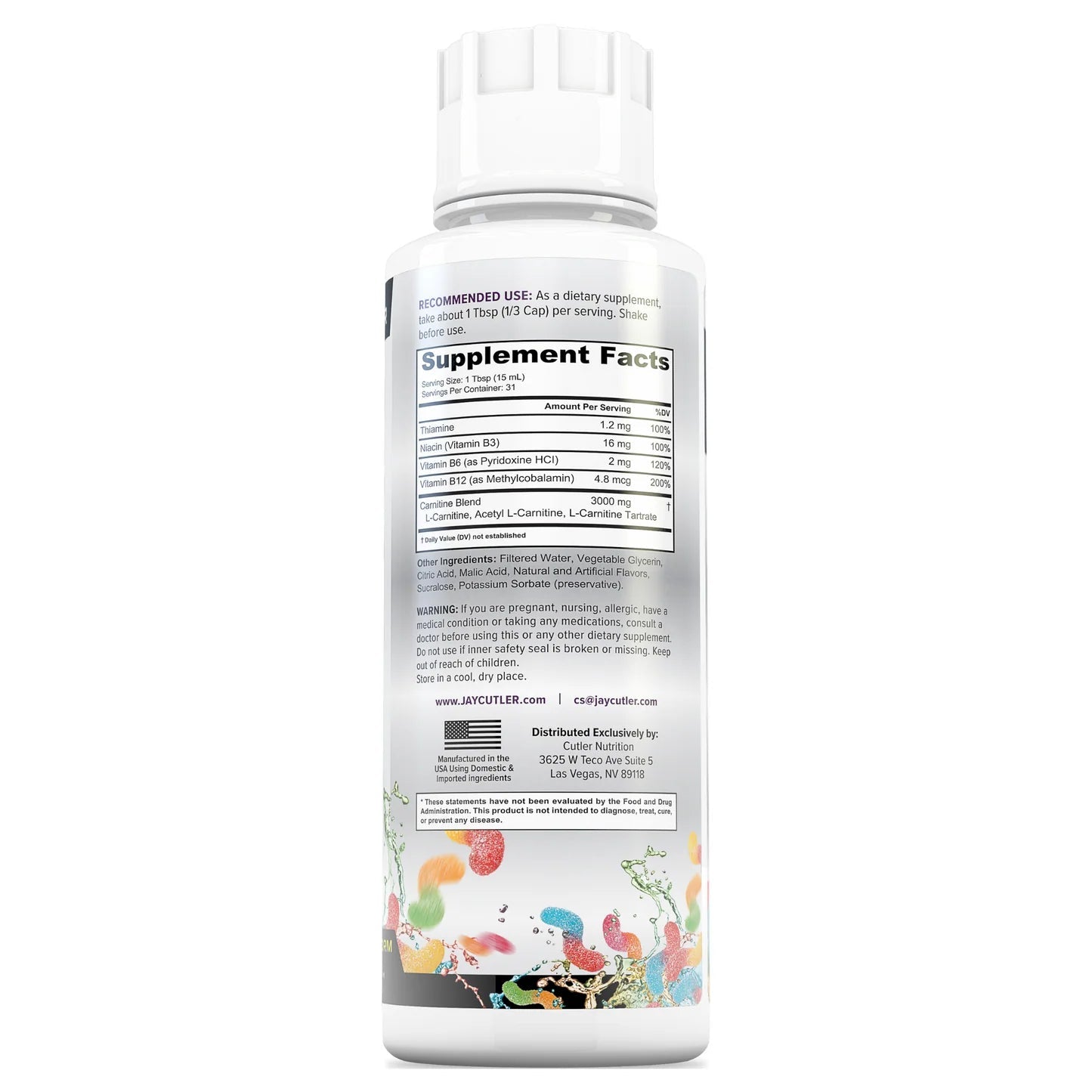 Cutler Liquid L - Carnitine 3000  - Mann Nutrition