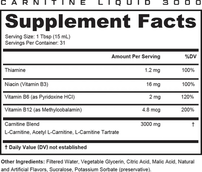 Cutler Liquid L - Carnitine 3000  - Mann Nutrition