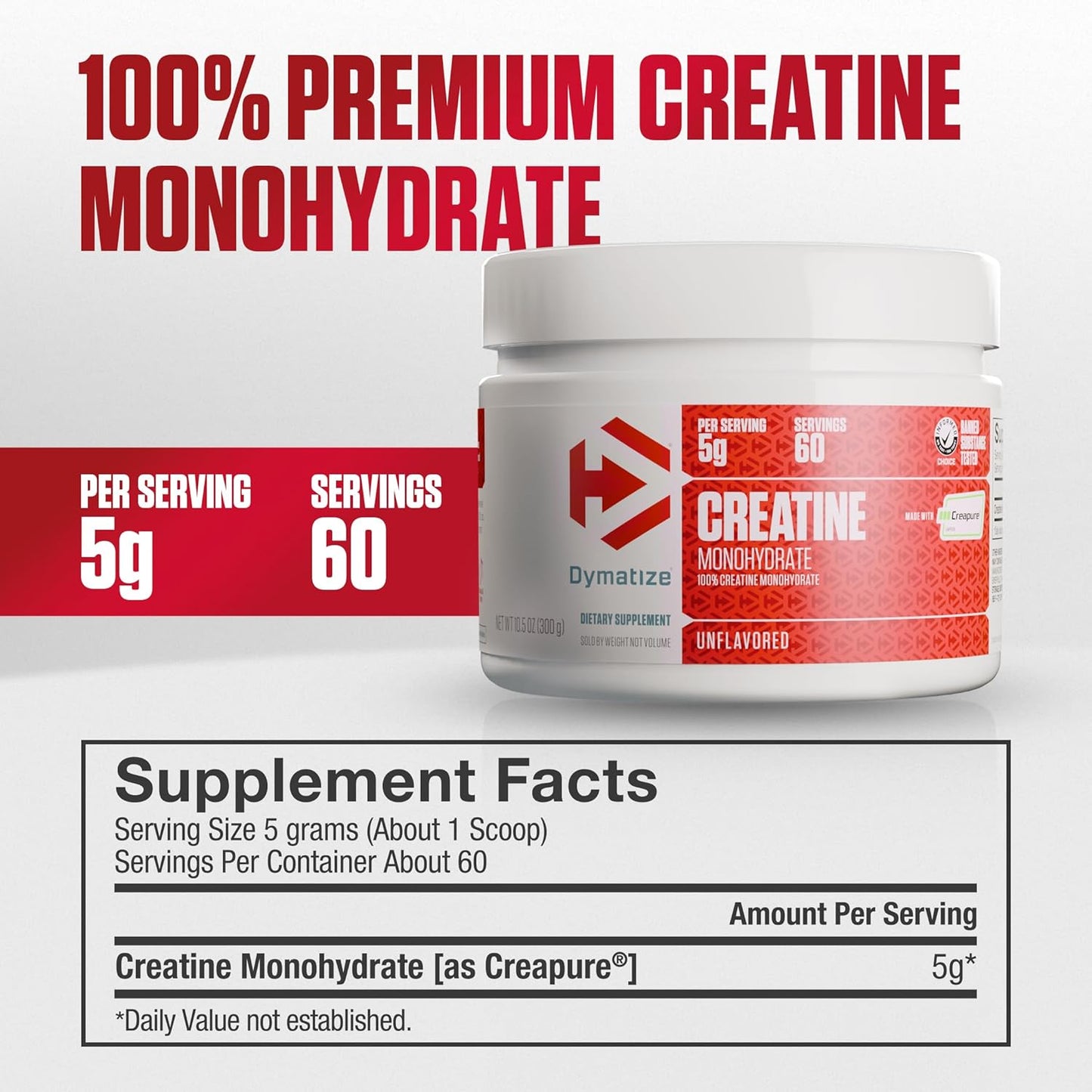 Dymatize 100% Creatine Monohydrate with Creapure - 300g  - Mann Nutrition