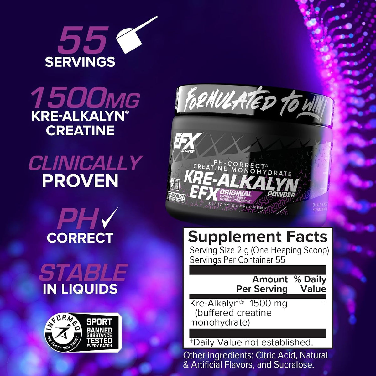 EFX Sports Kre-Alkalyn Creatine Powder - Mann Nutrition