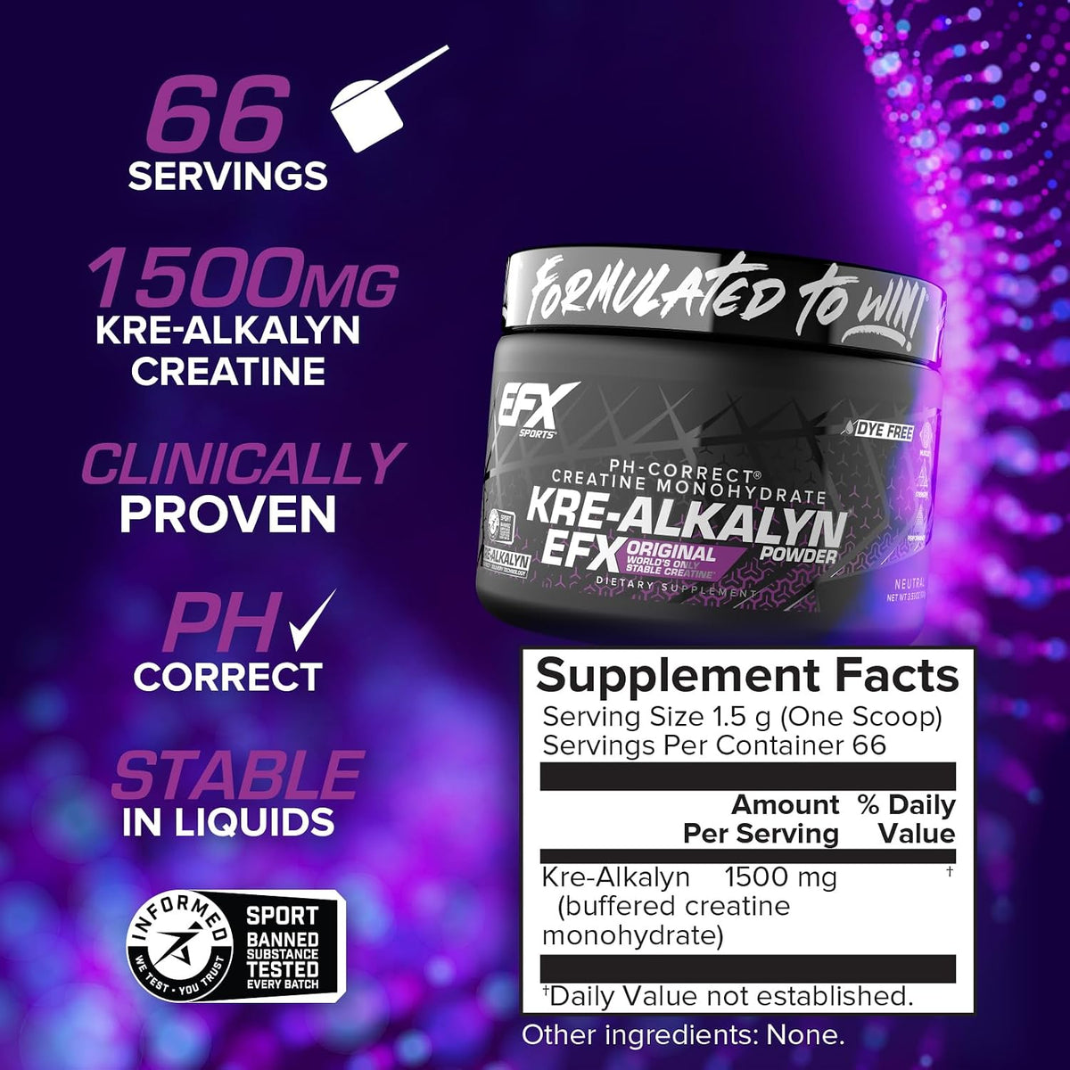 EFX Sports Kre-Alkalyn Creatine Powder - Mann Nutrition