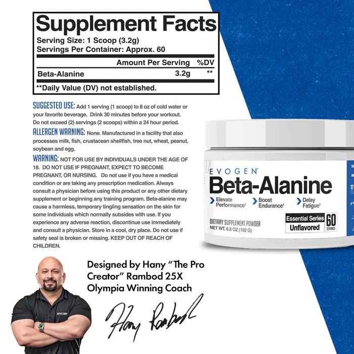 Evogen Beta Alanine Powder 60 Servings  - Mann Nutrition