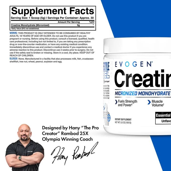 Evogen Creatine Monohydrate | Micronized Creatine - Mann Nutrition
