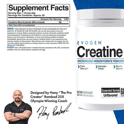 Evogen Creatine Monohydrate Powder - Mann Nutrition
