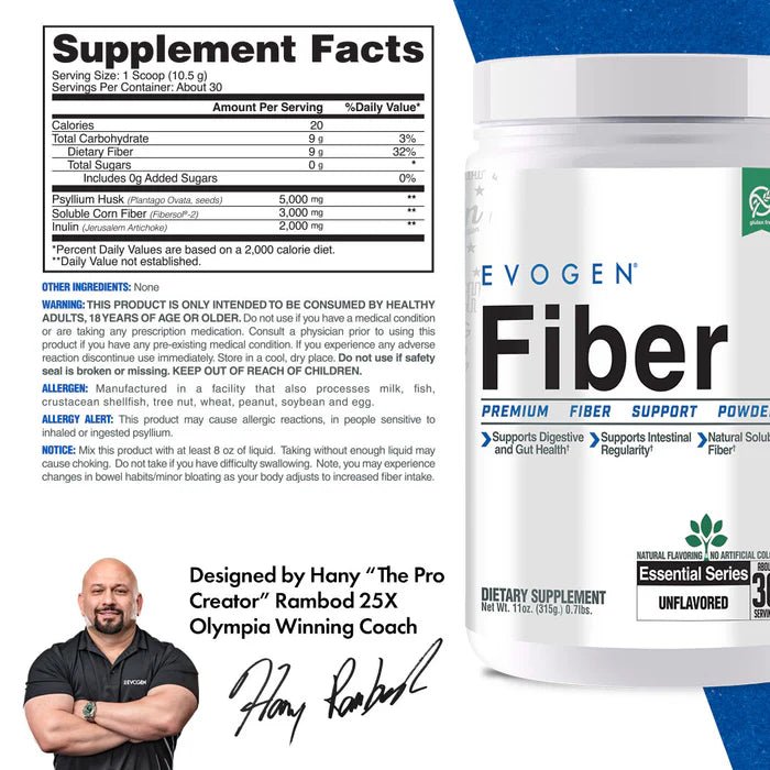 Evogen Fiber - Premium Fiber Support Powder  - Mann Nutrition