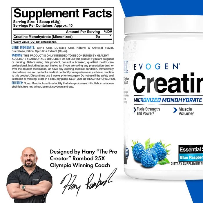 Evogen Micronized Creatine Monohydrate 40 Servings - Mann Nutrition