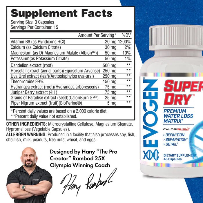 Evogen Super Dry - Premium Water Control Matrix  - Mann Nutrition