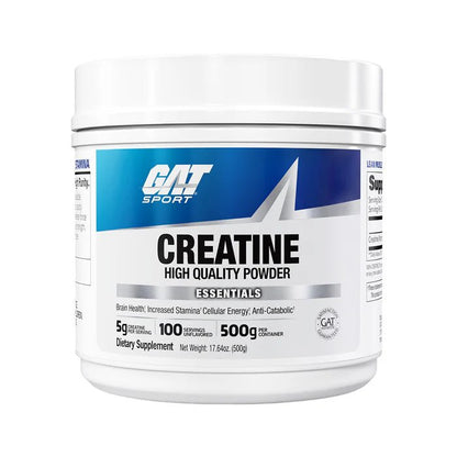 GAT Sport Creatine Monohydrate Powder | 100% Pure Micronized Creatine | Unflavored - 100 Servings - Mann Nutrition