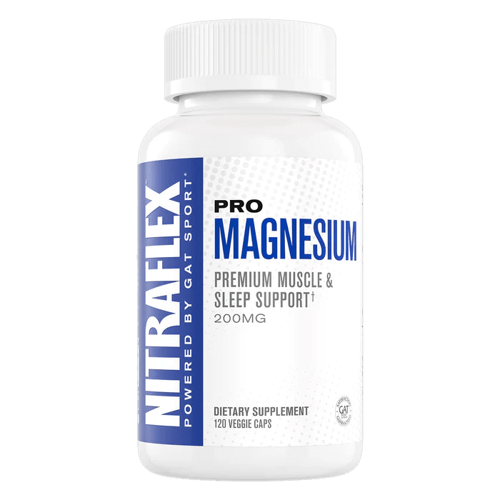 GAT Sport Nitraflex Pro Magnesium | High Absorption Magnesium Complex with Vitamin D3 & B6 | 120 Veggie Capsules - Mann Nutrition