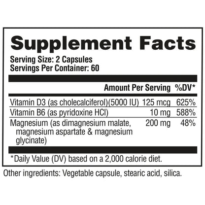 GAT Sport Nitraflex Pro Magnesium | High Absorption Magnesium Complex with Vitamin D3 & B6 | 120 Veggie Capsules - Mann Nutrition
