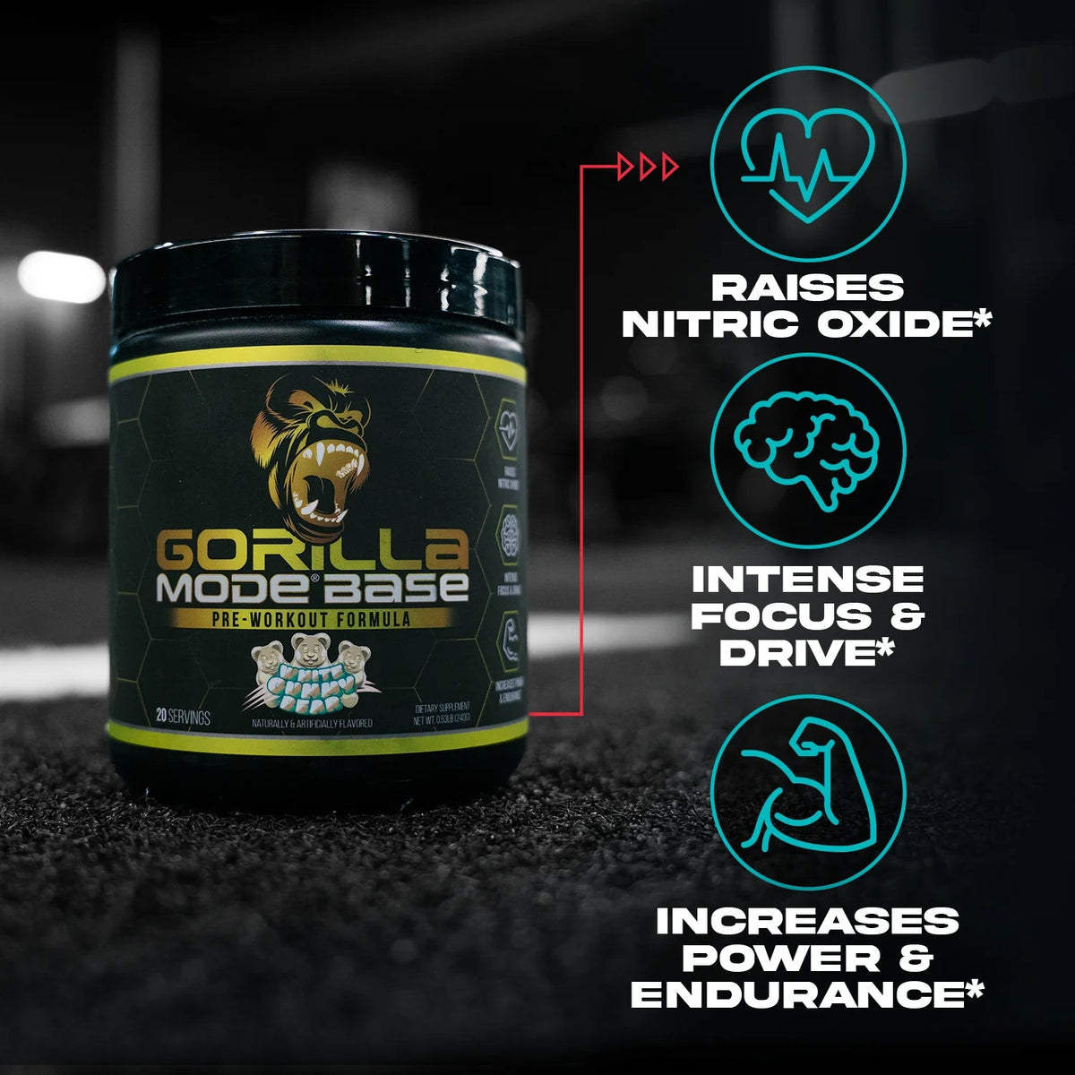 Gorilla Mind Gorilla Mode Base Pre-Workout | 20 Servings - Mann Nutrition