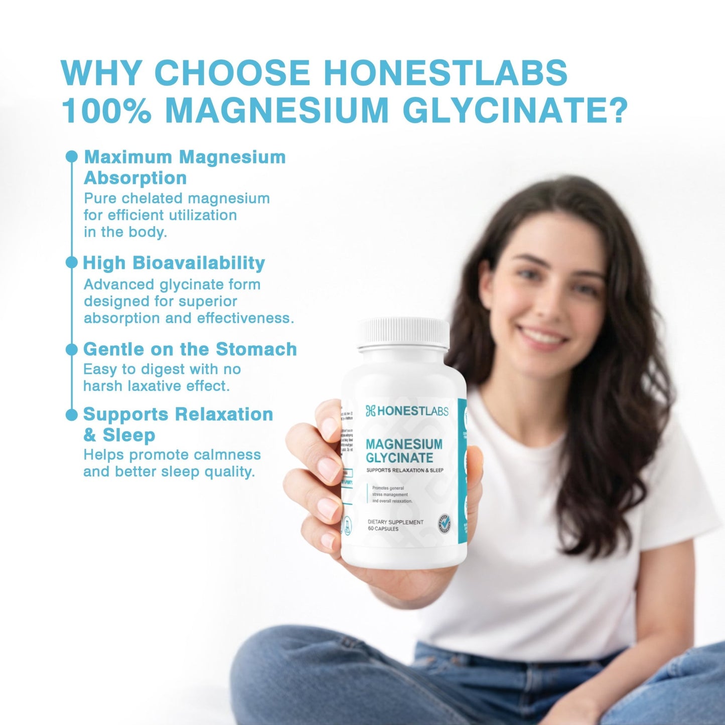 Honest Labs Magnesium Glycinate 60 Capsules  - Mann Nutrition