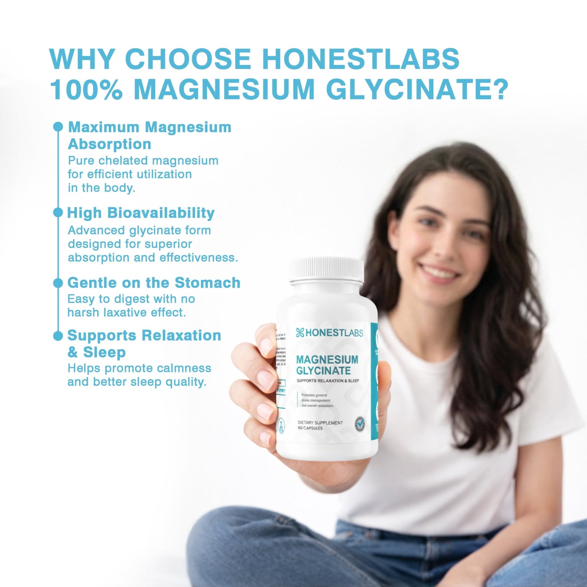 Honest Labs Magnesium Glycinate 60 Capsules  - Mann Nutrition