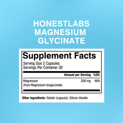 Honest Labs Magnesium Glycinate 60 Capsules  - Mann Nutrition
