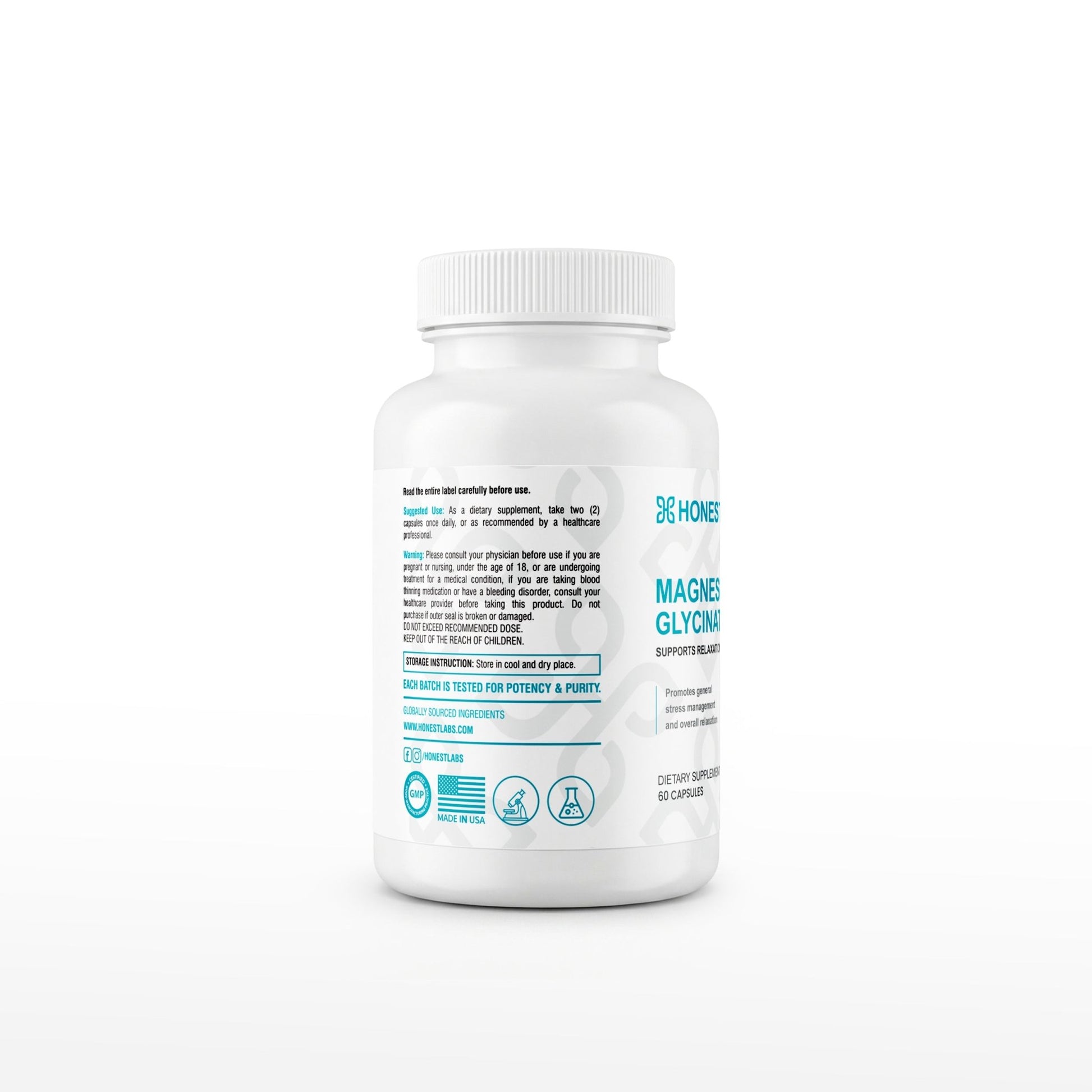 Honest Labs Magnesium Glycinate 60 Capsules  - Mann Nutrition