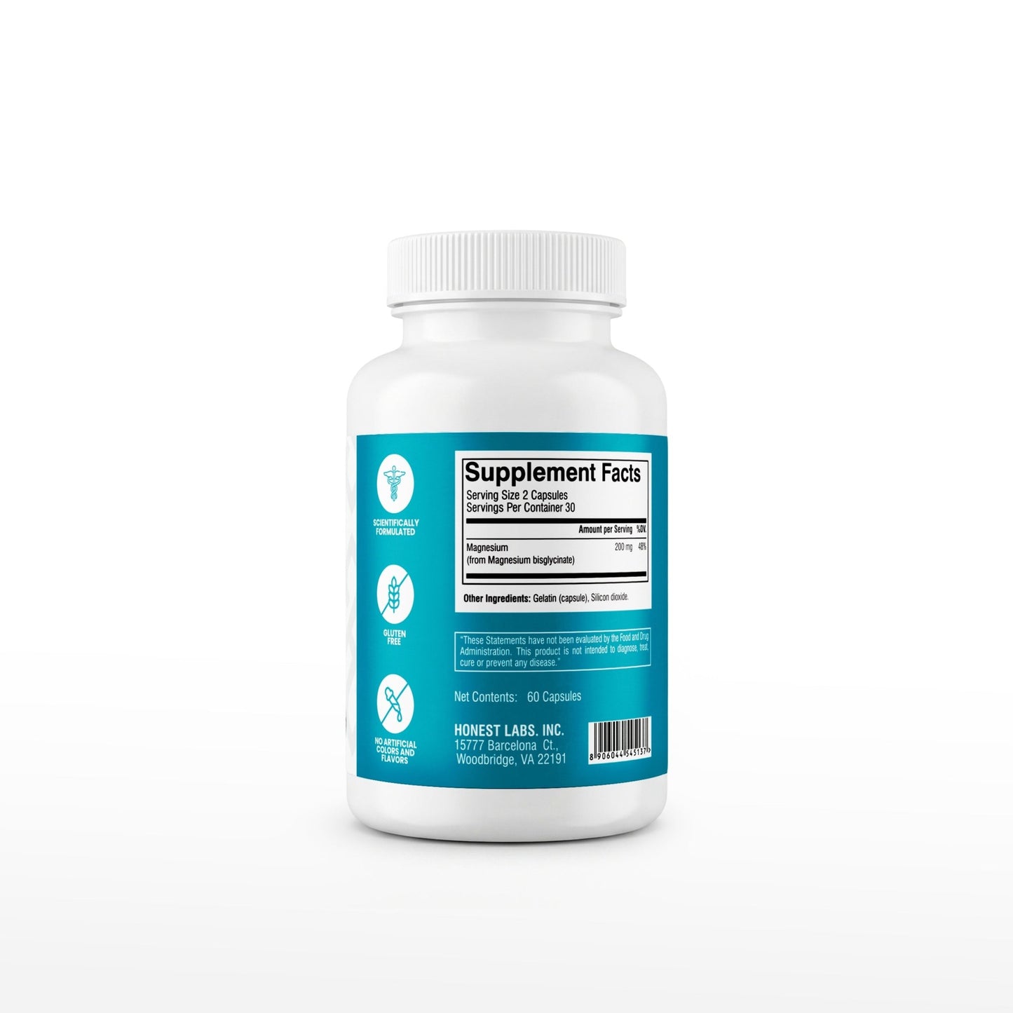 Honest Labs Magnesium Glycinate 60 Capsules  - Mann Nutrition