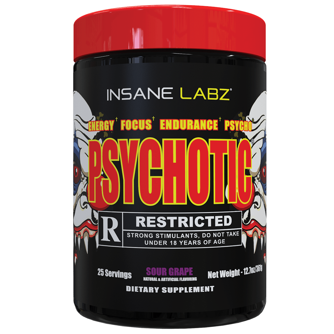 Insane Labz Psychotic Rated-R Pre-Workout | 424mg Caffeine | High-Stim Energy, Pump & Endurance