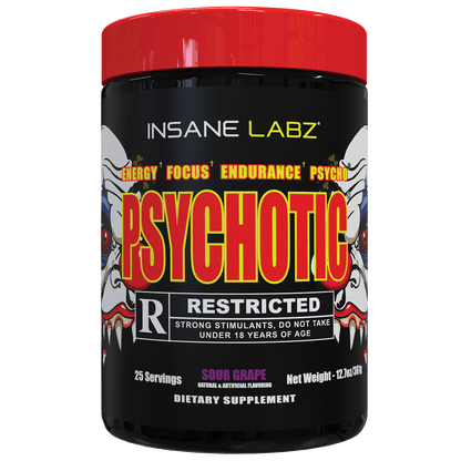 Insane Labz Psychotic Rated-R Pre-Workout | 424mg Caffeine | High-Stim Energy, Pump & Endurance