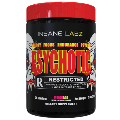 Insane Labz Psychotic Rated-R Pre-Workout | 424mg Caffeine | High-Stim Energy, Pump & Endurance