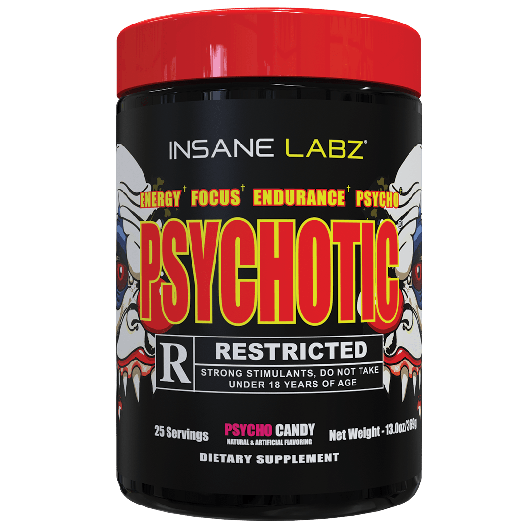 Insane Labz Psychotic Rated-R Pre-Workout | 424mg Caffeine | High-Stim Energy, Pump & Endurance