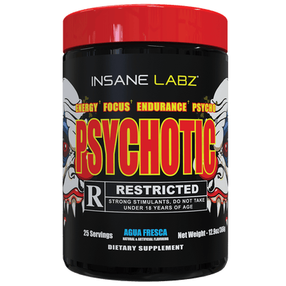 Insane Labz Psychotic Rated-R Pre-Workout | 424mg Caffeine | High-Stim Energy, Pump & Endurance