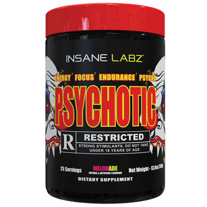Insane Labz Psychotic Rated-R Pre-Workout | 424mg Caffeine | High-Stim Energy, Pump & Endurance - Mann Nutrition