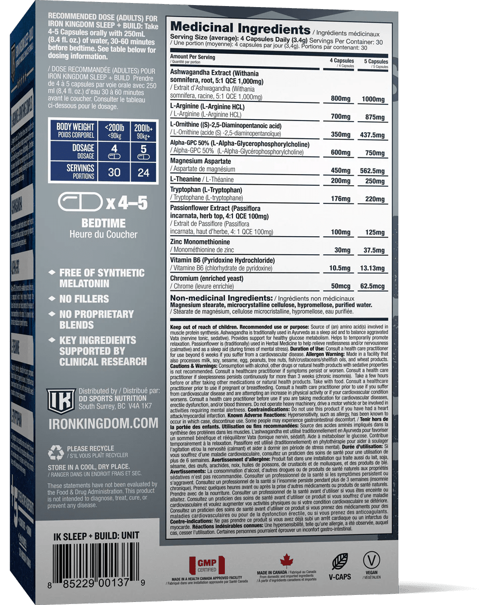 Iron Kingdom Sleep+Build 30 Servs  - Mann Nutrition