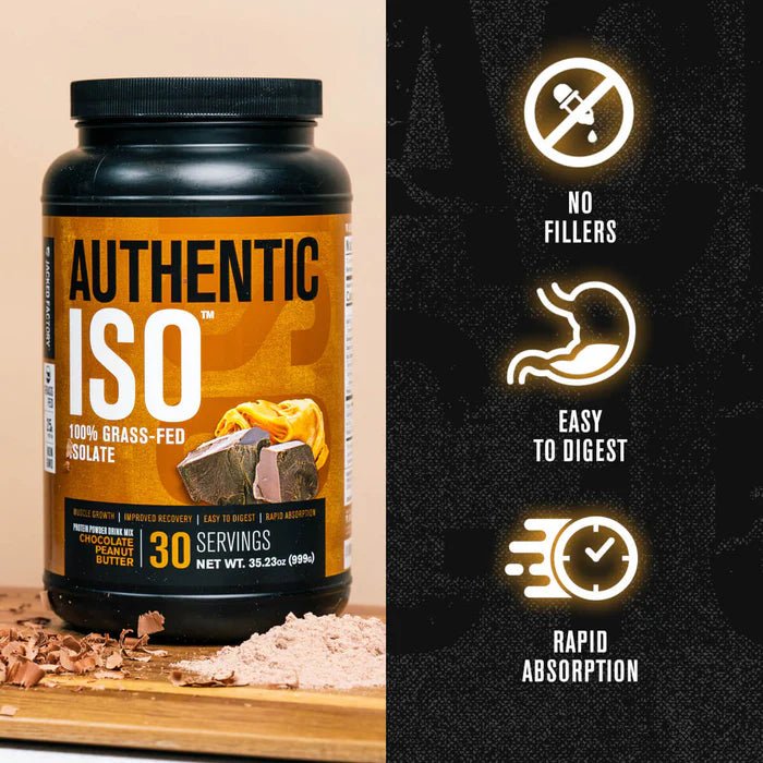Jacked Factory Authentic ISO Grass-Fed Whey Protein Isolate - Mann Nutrition