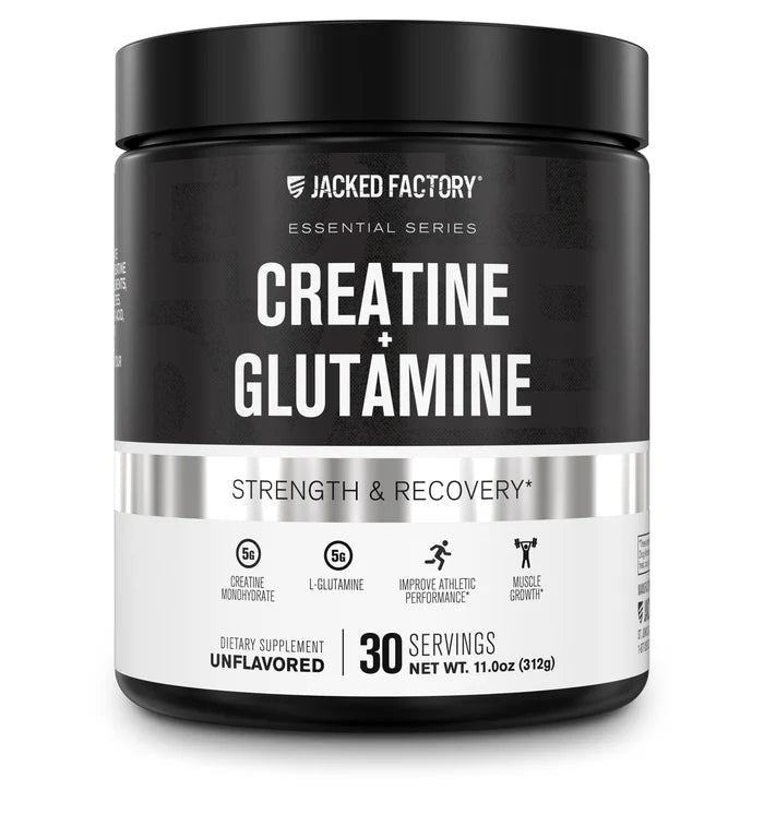 Jacked Factory Creatine + Glutamine Powder | 5g Creatine Monohydrate + 5g L-Glutamine - Mann Nutrition