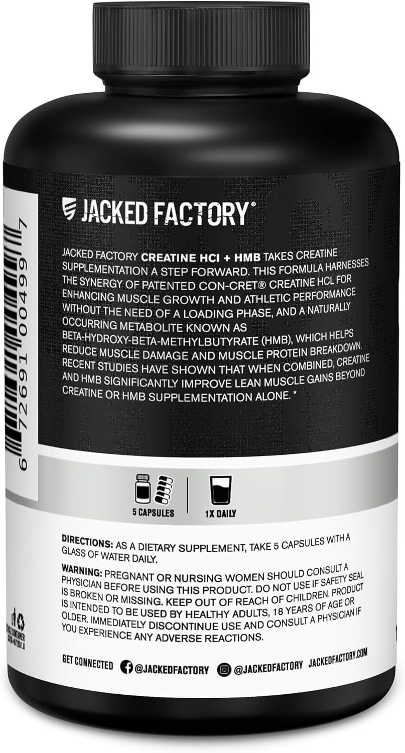 Jacked Factory Creatine HCl + HMB Capsules | CON-CRET® Creatine HCl & myHMB® - Mann Nutrition