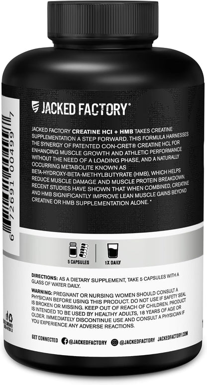 Jacked Factory Creatine HCl + HMB Capsules | CON-CRET® Creatine HCl & myHMB® - Mann Nutrition