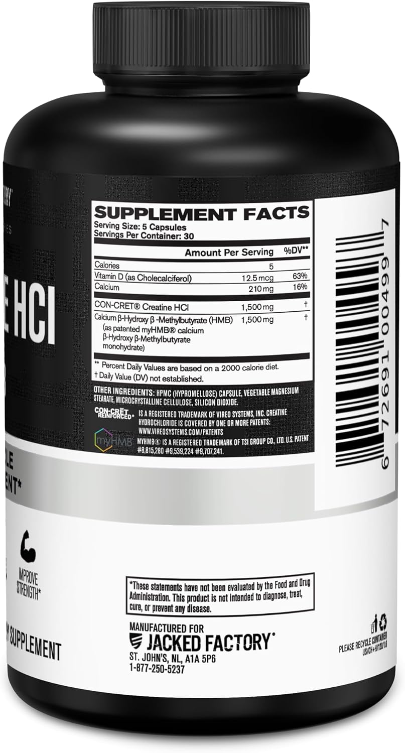 Jacked Factory Creatine HCl + HMB Capsules | CON-CRET® Creatine HCl & myHMB® - Mann Nutrition