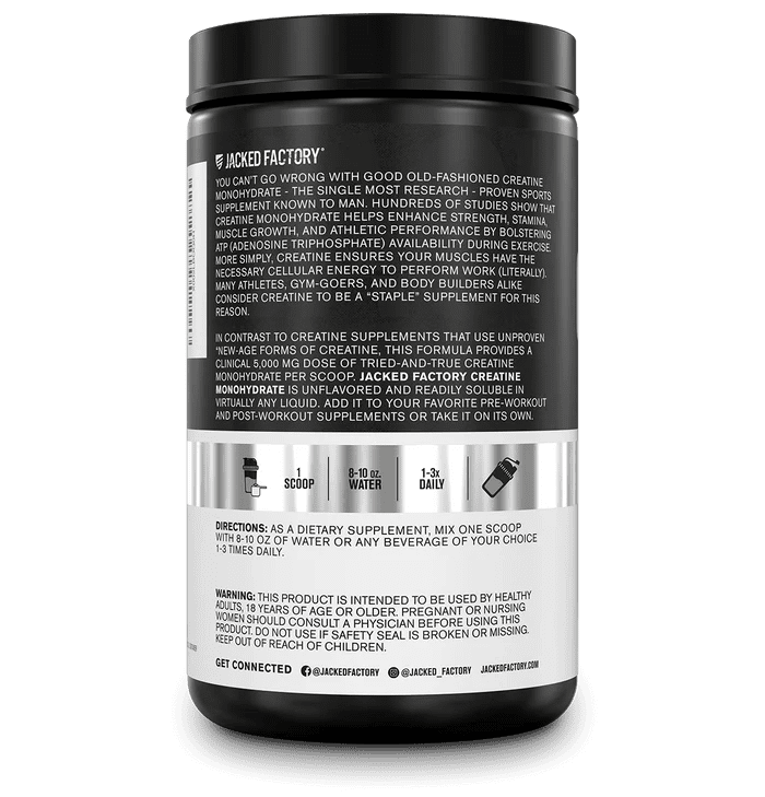 Jacked Factory Creatine Monohydrate Powder | 5g Micronized Creatine - Mann Nutrition