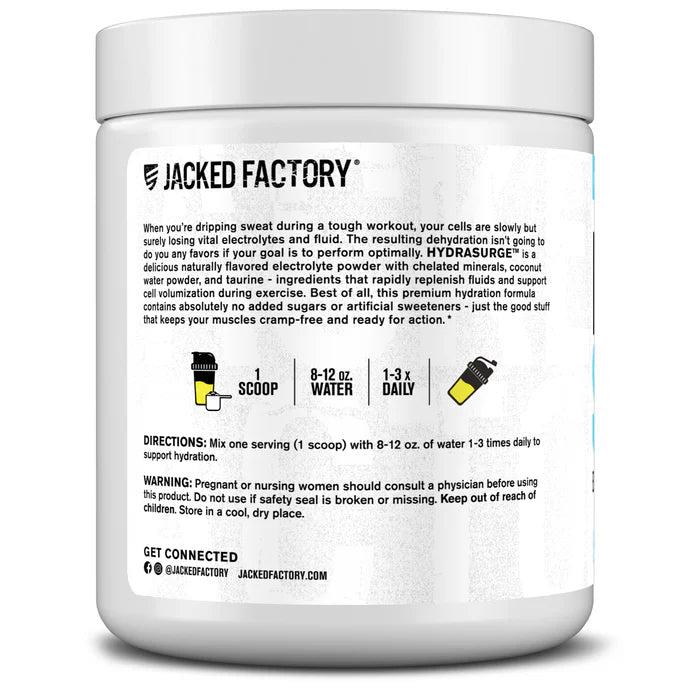 Jacked Factory HydraSurge Natural Electrolyte Powder - Mann Nutrition