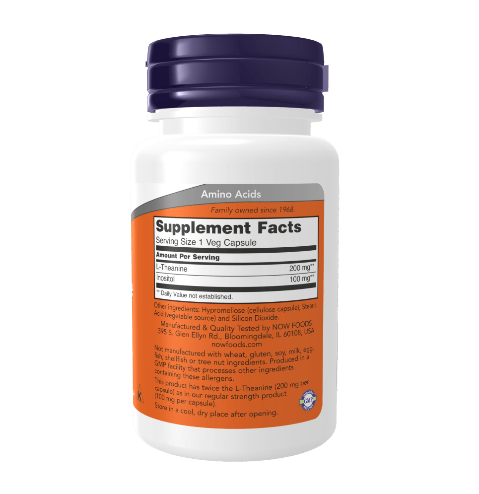 L - Theanine Double Strength 200 mg - 60 Veg Capsules - Mann Nutrition