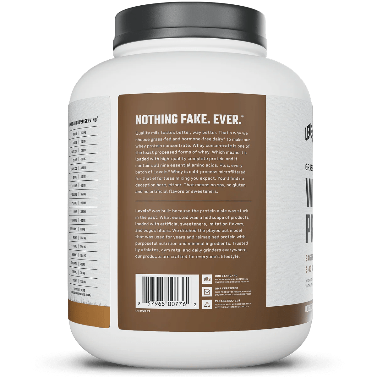 Levels Grass Fed Whey Protein 5 Lbs (Chocolate)  - Mann Nutrition