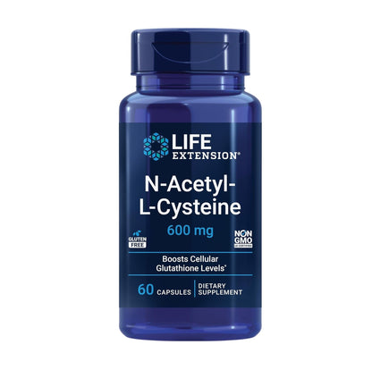 Life Extension N - Acetyl - L - Cysteine, 600 mg, 60 capsules  - Mann Nutrition