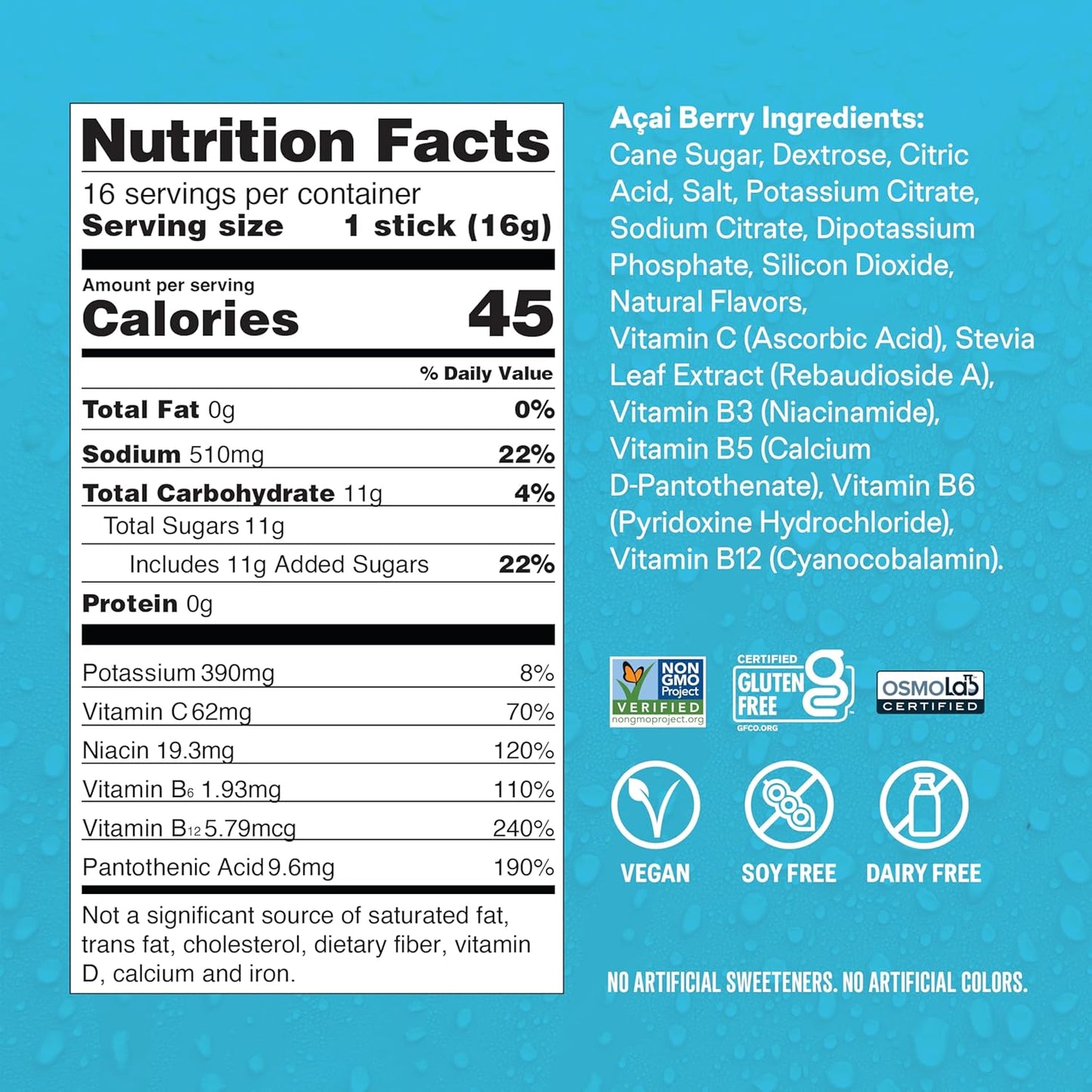 Liquid I.V.® Hydration Multiplier - Acai Berry (16 Sticks Pack)  - Mann Nutrition