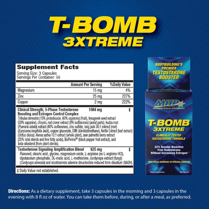 MHP T - Bomb 3xTreme 168 Caps  - Mann Nutrition