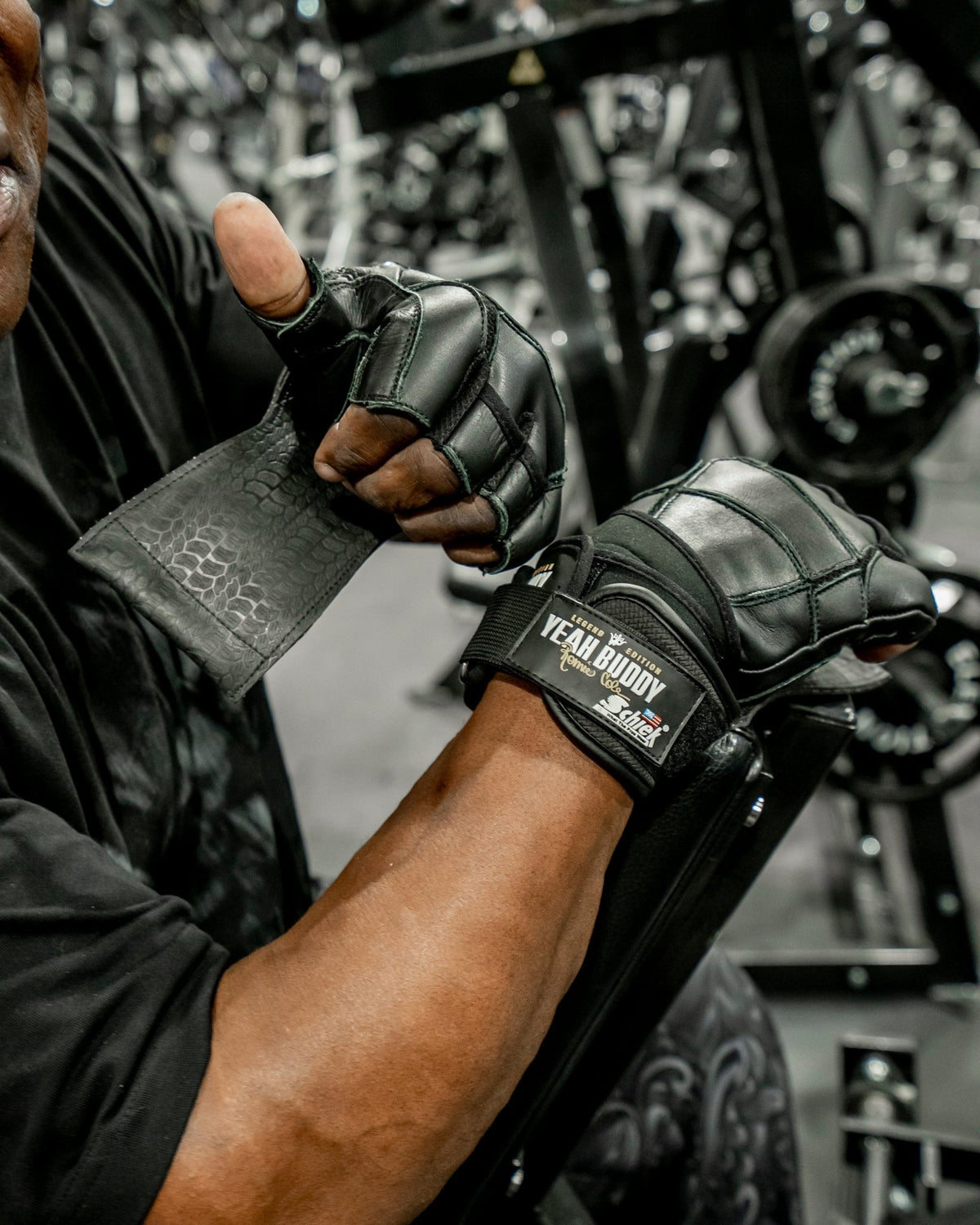 Model RCx8 Ronnie Coleman Yeah Buddy Signature Series Lifting Gloves sku-52268263375144- Mann Nutrition